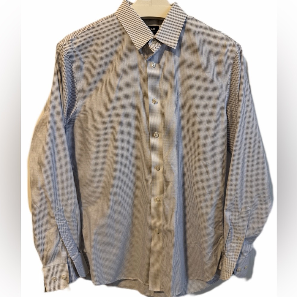 The Tie Bar Light Blue Patterned Dress Shirt